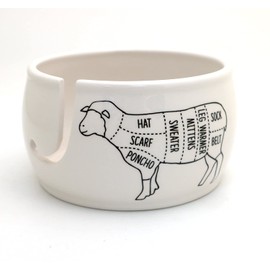 Handmade yarn bowl, Sheep Parts