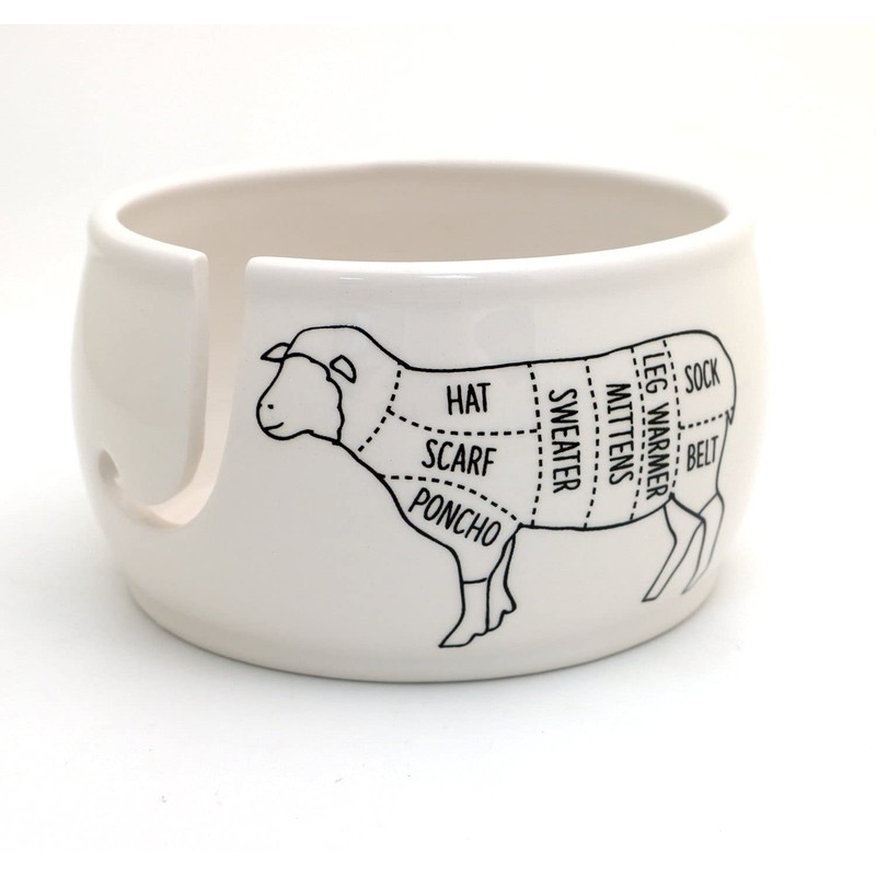 Handmade yarn bowl, Sheep Parts
