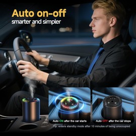 Smart Car Air Freshener Diffuser with Starry Projection Light,3 Adjustable Modes Voice Control Intelligent Aromatherapy for Essential Oil,Smart Auto On/Off,50ml Perfume*2 (Voice Edition)