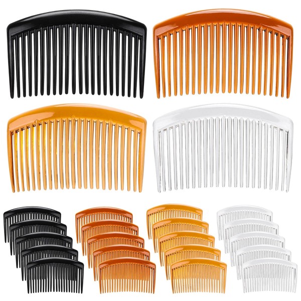 24 Pcs French Twist Comb Plastic Side Hair Combs with 23 Teeth Hair Comb Hair Clip Combs for Fine Hair Hair Accessory for Women