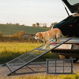 Dog Ramp for Car, 74" X 20" Dog Car Ramp for Large Dogs SUV Truck, Outdoor Folding Portable Large Pets (Up to 250LBS) Car Steps for Truck SUV Van Stairs with Non-Slip Surface, 250lb Capacity