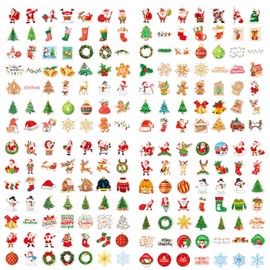 Eowppue 200 Pcs Christmas Stickers - Cute Stickers, Laptop Stickers, Suitcase Stickers, Gift Stickers, Decorative Stickers, Water Bottle Stickers