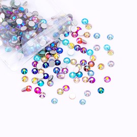 Round Rhinestones, 720 Pcs 3mm Flatback Crystals Glass Rhinestone for Nails Makeup Arts and Crafts (Multi Color)