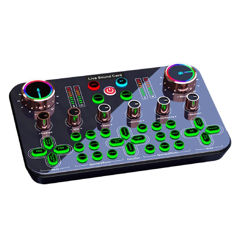 Sound Board Multiple Effects Voice Changer Sound Card for Live