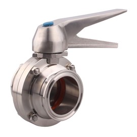DERNORD Butterfly Valve with Trigger Handle Stainless Steel 304 Tri Clamp Clover (2 Inch Tri Clamp Butterfly Valve)