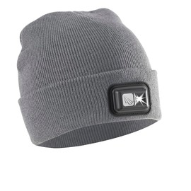 Panther Vision LED Hat Light - POWERCAP 2.5 USB Rechargeable LED Beanie Light Hat - Bright LEDs and IPX4 Water Resistance Gifts for Dad Father Men Husband Warm Knitted Cap - Gray