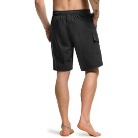 TSLA Men's Beach Swimming Board Shorts, Quick Dry Swim Trunks, Bathing Suits with Inner Mesh Lining and Pockets TM-MSB31-BLK_38