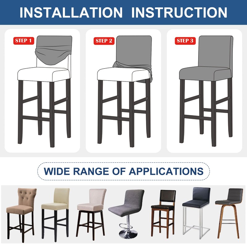 Lellen Waterproof Bar Stool Cover - Bar Chair Covers with