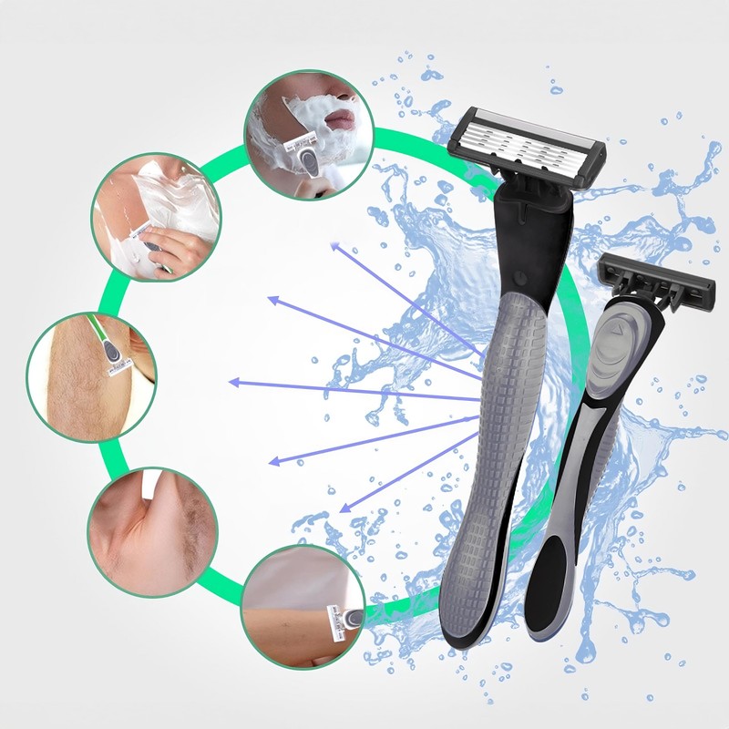 Retoo Razor with 8 Replacement Blades for Men's Wet Razor
