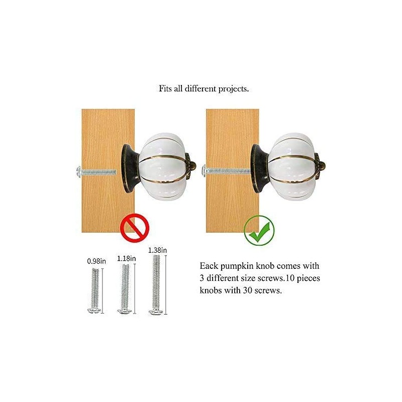 Cabinet Knobs,GLE2016 Ceramic Dresser Knobs Pumpkin Drawer Knobs for Kitchen