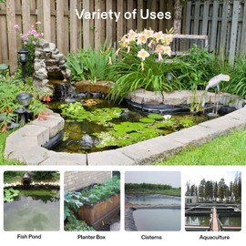 VIVOSUN 13.5 x 20 Feet Pond Liner, 14.5 Mil Durable LLDPE Pond Skins for Waterfall, Pond and Fish Ponds, Black