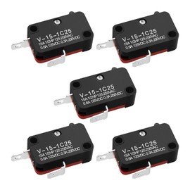 EMSea 5pcs V-15-1C25 Micro Limit Switch 2 pin Instantaneous Button Switch SPDT Quick Action Microswitch Suitable for Electrical and Electronic Equipment