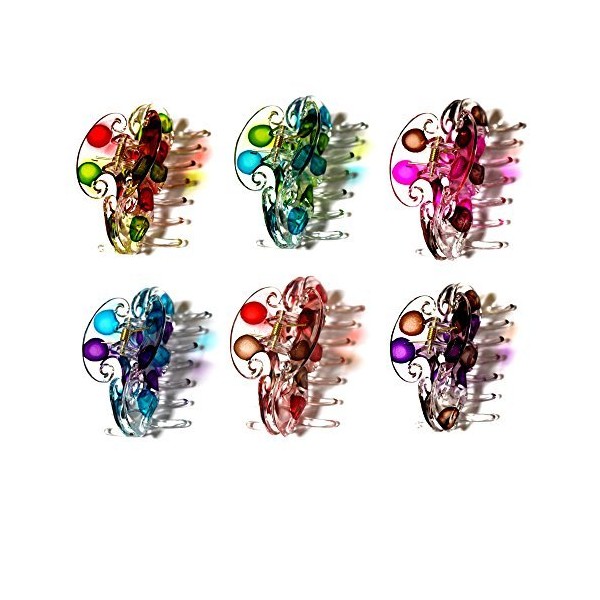 Syleia Hair Claw Jaw Clips 3.75" 9 cm Set of 6 For All Hair Types