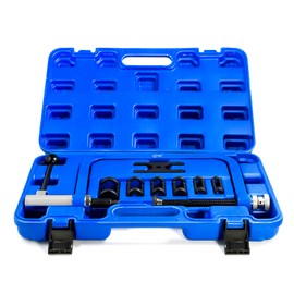 SMOTIVEPRO Heavy Duty Valve Spring Compressor, 8-Piece Valve Spring Removal Tool with Collet Pusher Adapters for Small Engines, Motorcycles, ATVs, and Cars