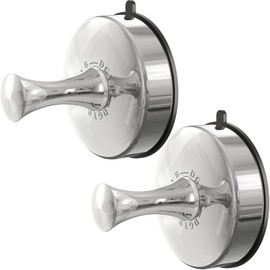 DGYB Suction Cup Hooks Set of 2 Suction Bathroom Hook for Wall Chrome Shower Hooks for Inside Shower 304 Stainless Steel Towel Hook for Glass Door Hanging Robe, Loofah, Coats
