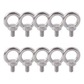 newlng M6X11 Lifting Eye Bolt 304 Stainless Steel Male Thread Lifting Ring Eyebolt Screws Machinery Shoulder Hardware Ring Shaped Male Lifting Eye Bolt 10piece
