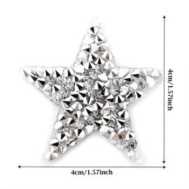 Honbay 12PCS Star Shape Rhinestone Patches Hot-Melt Adhesives Appliques Clothing Repair Decoration Patches for DIY Accessory (Silver)