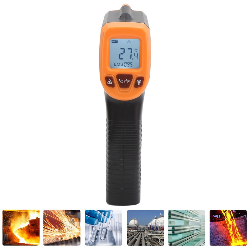 Temperature Measuring Gun Infrared with LCD Display Industrial Thermometer GM320SOrange