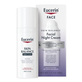 Eucerin Skin Balance Night Cream, Sensitive Skin Face Moisturizer Enriched with Tri-Balance Complex, 1.7 Oz Bottle