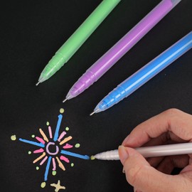 SMOOTHERPRO Coloured Gel Pens | 0.5mm Fine Point Rollerball Pens Set | for Highlight Black Paper Art Drawing Sketching Scrapbook Illustration Bullet Journal (CS005-3) | 3 Pcs