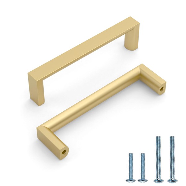 KNOKLOCK 10 Pack 3 Inch(76mm) Kitchen Cabinet Handles Gold Cabinet