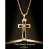 sailimue Cross Necklace for Men Stainless Steel Mens Cross Chain