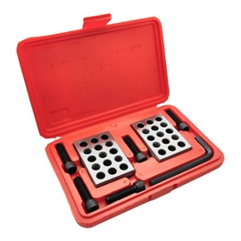Pair of 1-2-3 Inch Parallel Block Sets with 23 Holes 0.0001” Precision Come with Plastic Case