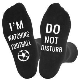 CHEERYMAGIC Do Not Disturb I'm Watching Football Socks, Novelty Funny Socks for Menfunny Gifts for Men, Football Lovers Gifts, Boyfriend Gifts, Gifts for Dad A6-KQWRW