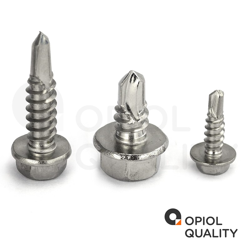 Self-drilling screws with hexagonal head and collar (shape K) 6.3