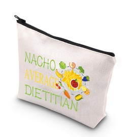 BDPWSS Dietitian Gifts Registered Dietitian Gifts Nutritionist Gift Nacho Average Dietitian Makeup Bag Cinco De Mayo Gift (Nacho Dietitian CA)