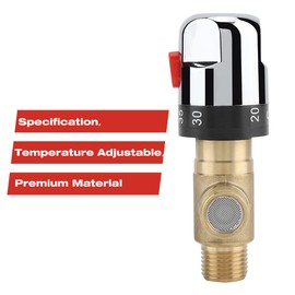 Thermostatic Mixing Valve, Brass Thermostatic Mixer Valve Blending Valve Water Temperature Pipe Basin Thermostat Control or Bathroom Washroom Kitchen (#1)