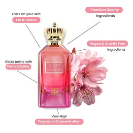 AUTHENTEQUE - Queen of Paradise Long Lasting Perfume for Women - Eau de Parfum - Strawberry, Vanilla, Lavender, Mandarin Fragrance Luxury Arabian Perfume 3.4oz (100ml)
