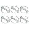 PATIKIL M10x50 mm Tractor Lynch Pin with Ring, 6 Pcs Heavy Duty Assortment Kit Lock Pin Clips for Tractors Trailer Farm Trucks Mowers, Silver Tone