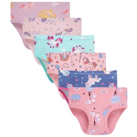 Boboking Little Girls' Undies Kids Soft 100% Cotton Panties Underwear (Pack of 6) 2 Pink
