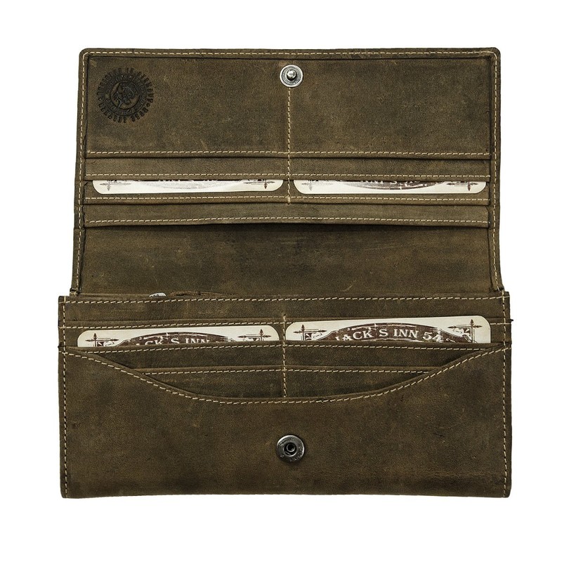 Jack's Inn 54 Black Bourbon Value Landscape Wallet, Vintage brown,