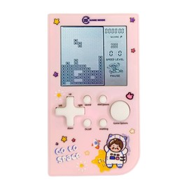 TAQY New Block Game Console with 26 Game Macaron Colors Retro Game Console Pocket Game Console Brick Game Racing Tank Battle Puzzle Toy Electronic Nostalgic Handheld Device for Kids (Pink)