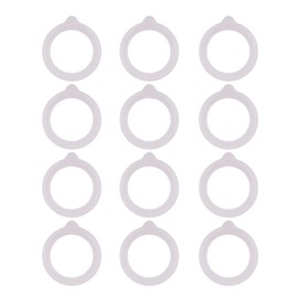 12 Pieces Rubber Seals Rings for Glass Jars, Airtight Silicone Replacement Gasket for Jars, Leakproof Silicone Gasket Sealing Rings for Mason Jars, Elastic and Fits Most Sizes (White)
