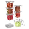 FORITRUE 1/6 6'' 6 Pack Plastic Food Pans With Lids,
