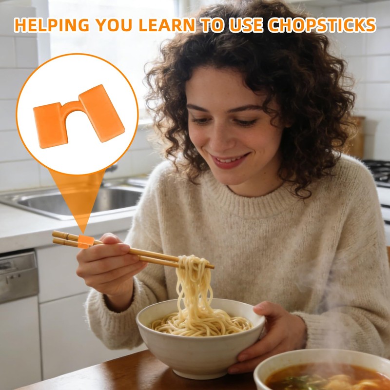 Pack of 8 Chopstick Helper, Training Chopsticks Helper Connector for