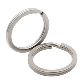Titanium Alloy Key Ring Double Ring Key Chain Ring Flat Key Ring Outer Diameter 10mm/12mm/14mm/18mm/25mm Double Ring Keychain,Lightweight, Durable, Anti-Rust, Shedding, Anti-Lost, Silver Mesanda