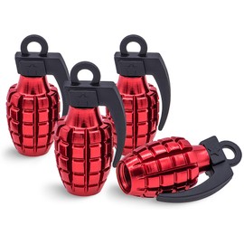 MEAJOO 4PCS Car Tire Valve Stem Caps, Air Caps Cover, Aluminum Alloy Corrosion Resistant Airtight Dust Proof Covers fits Cars, Trucks, Bikes, Motorcycles, Bicycles Tire Caps(Red)