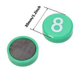 Tupalizy Round 0-9 Number Refrigerator Magnets Fridge Whiteboard Magnetic Pins Stickers Kitchen Home Office School Crafts, 10PCS (Green)