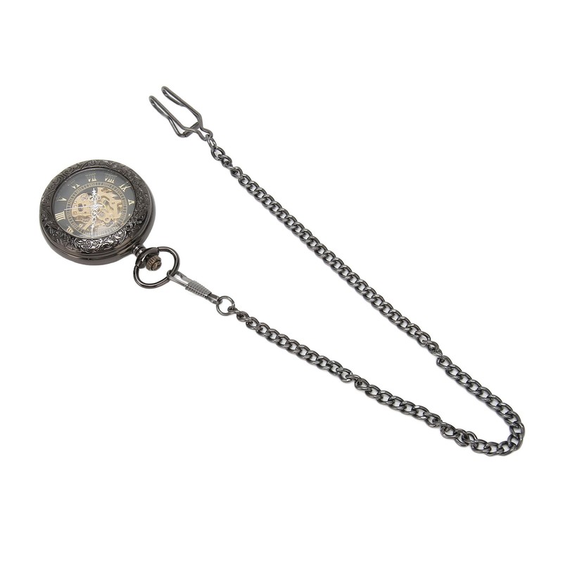 Mechanical Pocket Watch Vintage Double Case Watch Hand Wind Skeleton