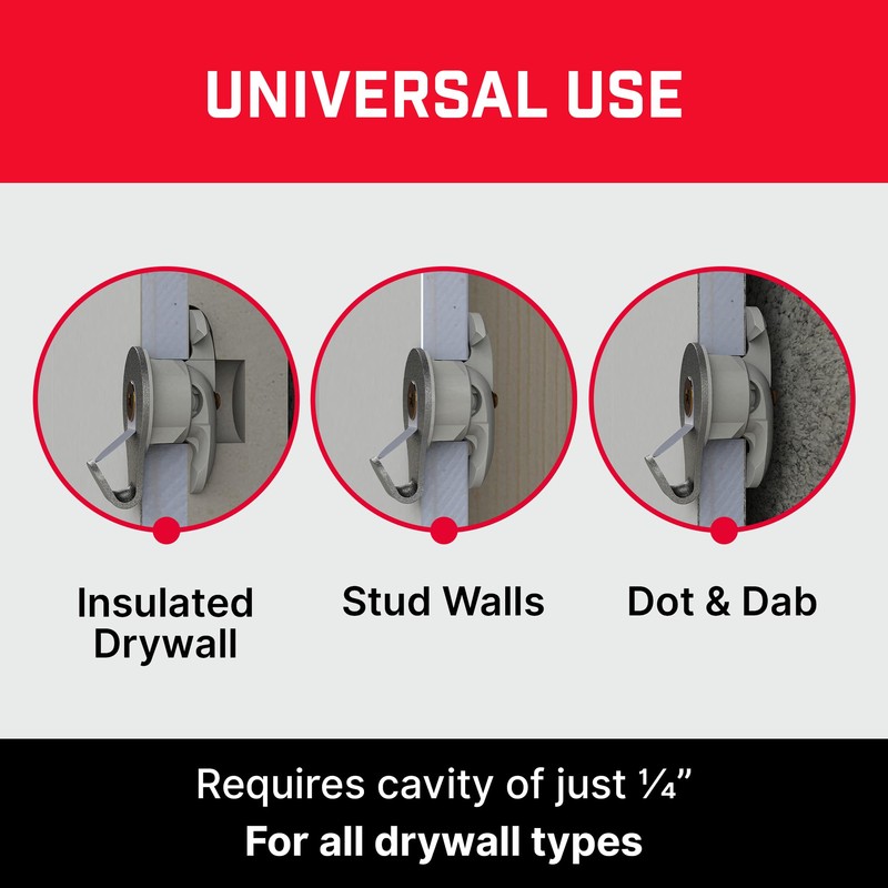 Bullfix Mirror/Picture Hanging Kit - Heavy Duty Drywall Anchors for