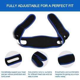 Adjustable Anti Snoring chin strap with Comfortable Neoprene for Better Sleep - Adjustable Snoring Solution and Snoring Devices for Men and Women