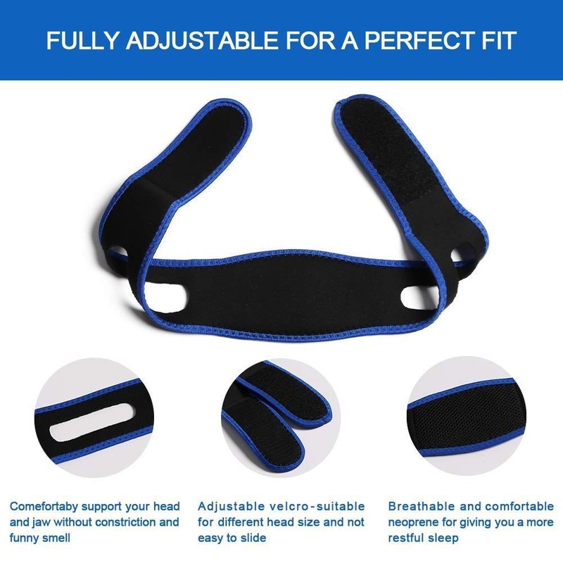 Adjustable Anti Snoring chin strap with Comfortable Neoprene for Better
