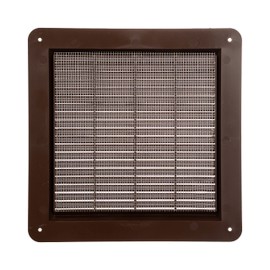 ECOPRO VENT 10" x 10'' Inch Brown Square Ventilation Grille with Protective mesh and Screws Included. Durable Plastic Ventilation Register, Grille, Cover. Indoor and Outdoor Soffit Vent