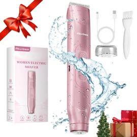 Akunbem Bikini Trimmer for Women, Electric Shaver and Razor Rechargeable 2-in-1 Body and Facial Epilator, Dual Heads for Painless Trimming of Pubic Hair, Face, Underarms and Legs, IPX7 Waterproof. Christmas Gift New Year Gift Shaving Grooming:_Blue