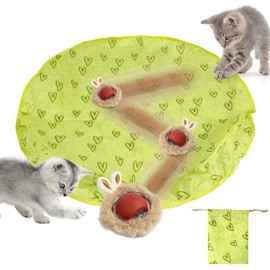 Jieffifa Interactive Cat Toys, Fast Rolling Ball in Play Mat, Automatic Motion Activated Moving Ball Hide and Seek Mouse Catching Game