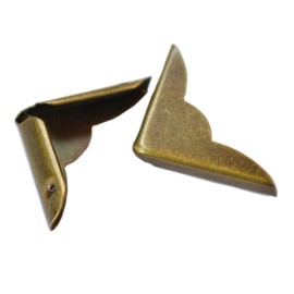 20 Pcs Vintage Bronze Corner Protectors Decorative Metal Covers Antique Safety Guards Retro Right Angle Bracket for Menu Book Photo Album Scrapbook Wood Case Edge Mini Small Size (Side Length:7/8")